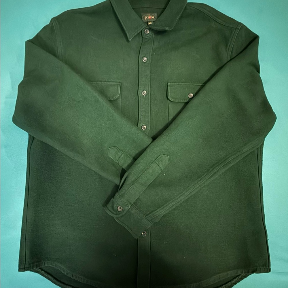 J. Crew Forest Green Button-Front Shirt